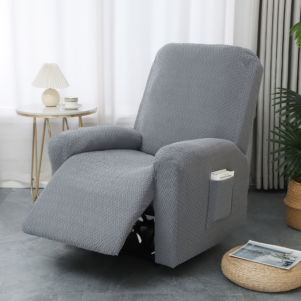 Fitted Microfiber Recliner Chair Cover with Side Pocket