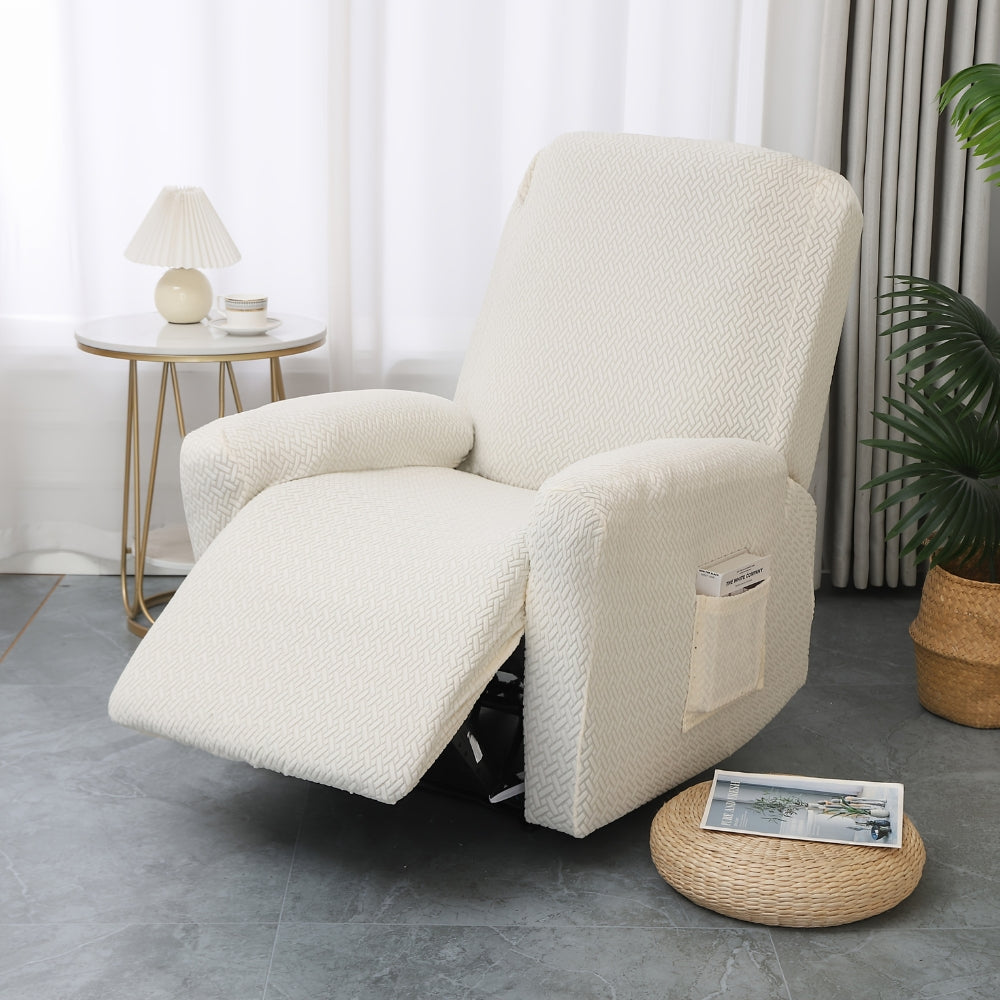 Fitted Microfiber Recliner Chair Cover with Side Pocket