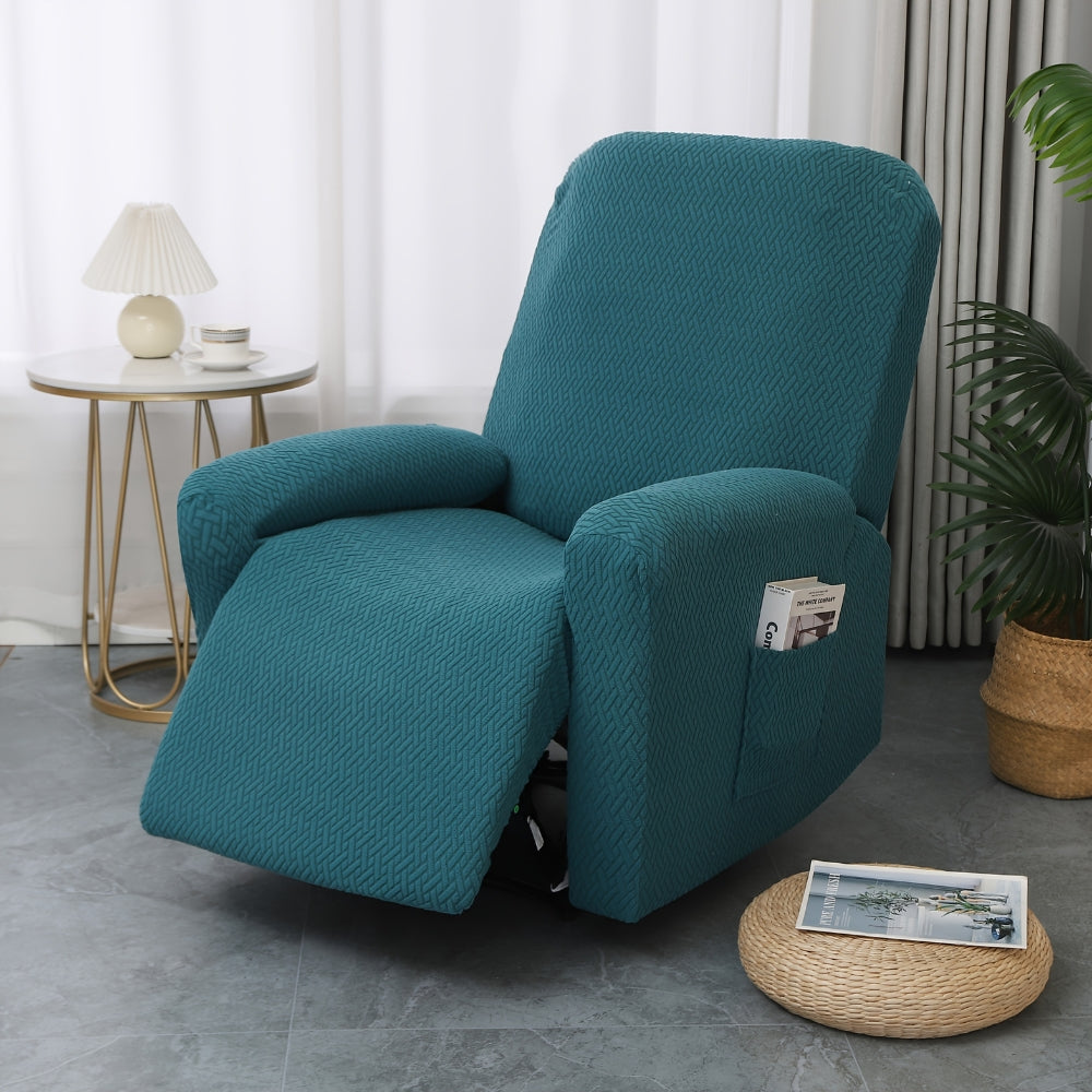 Fitted Microfiber Recliner Chair Cover with Side Pocket