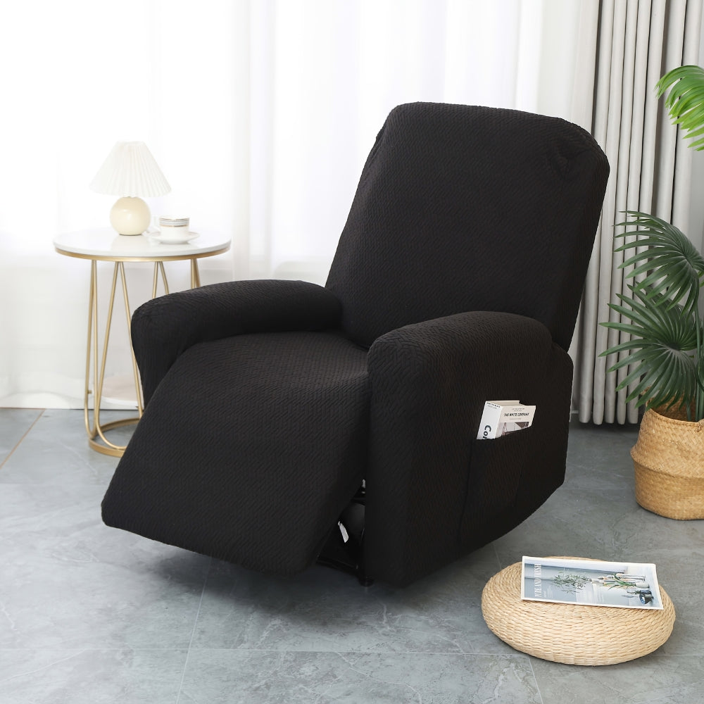 Fitted Microfiber Recliner Chair Cover with Side Pocket