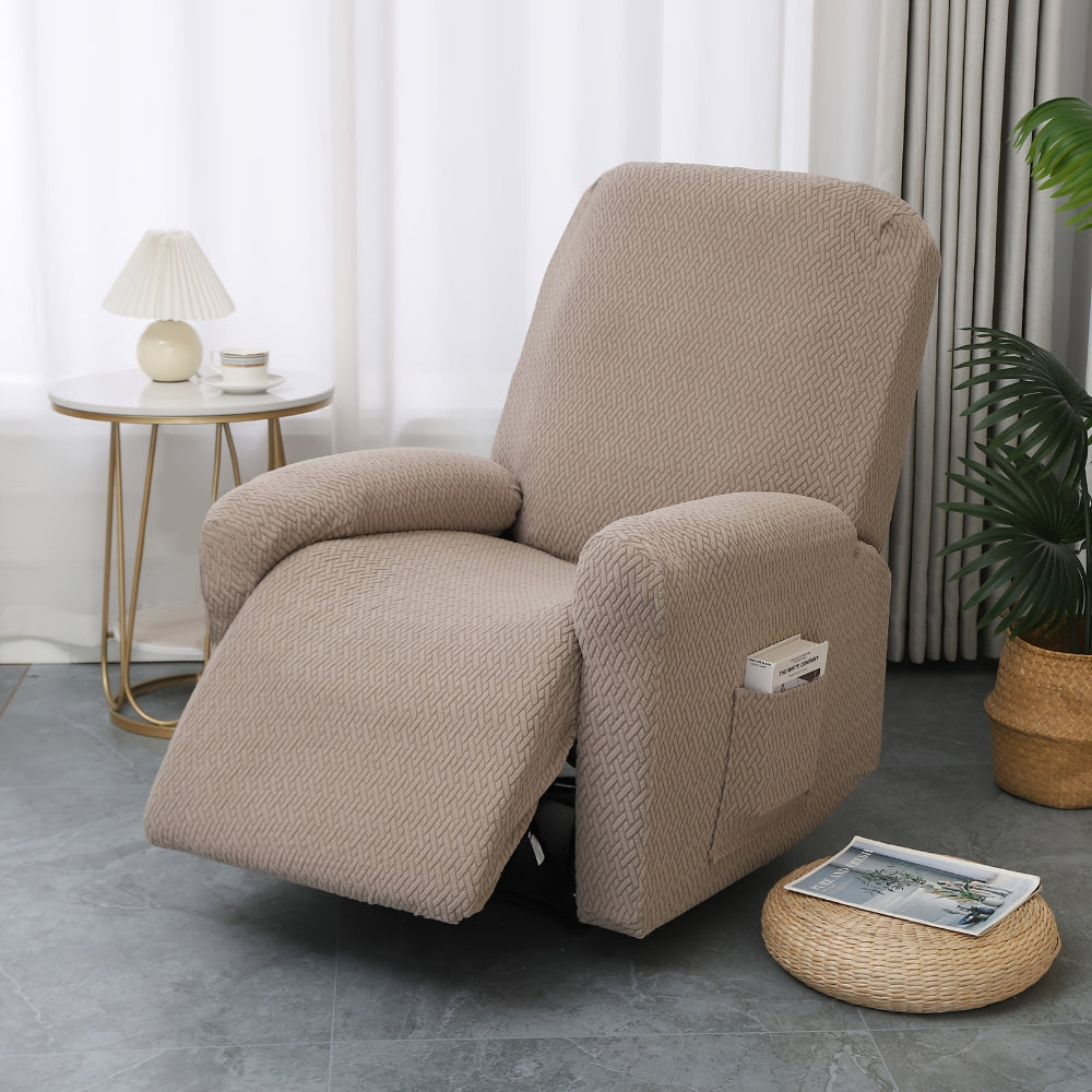 Fitted Microfiber Recliner Chair Cover with Side Pocket