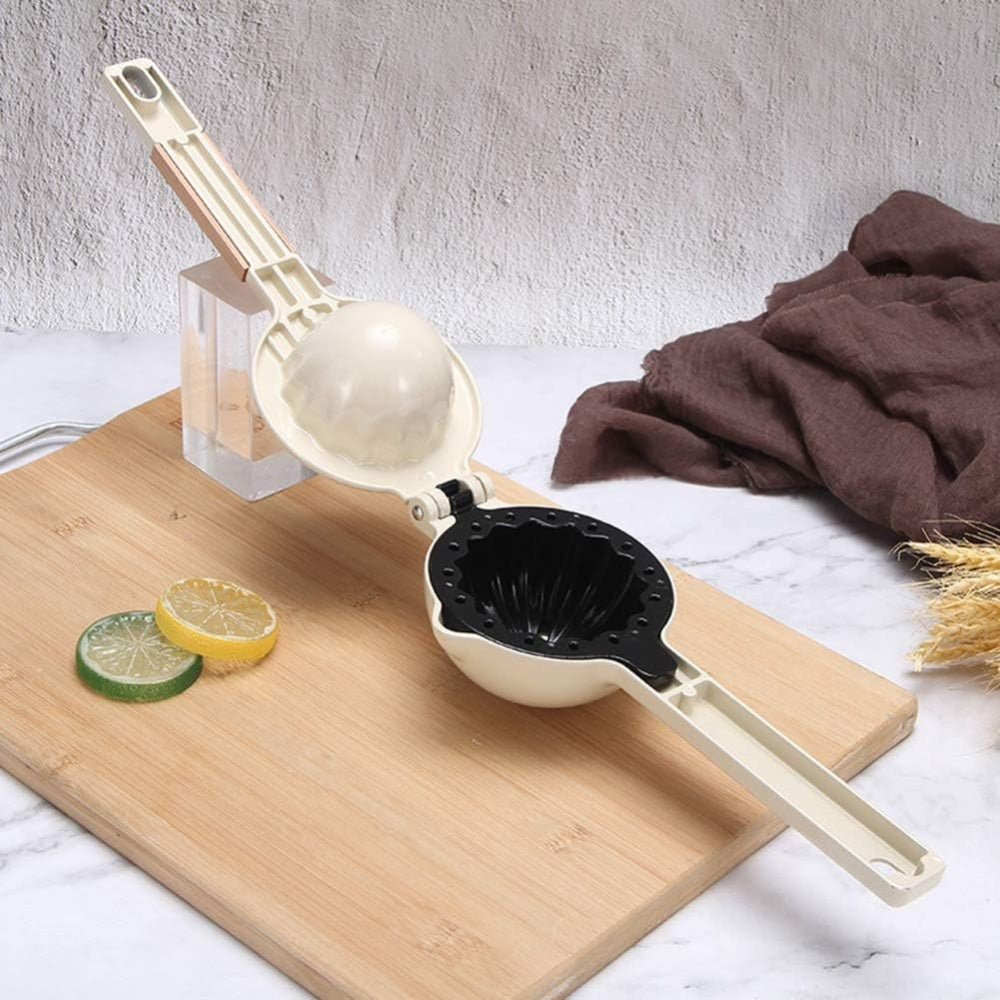 Stainless Steel Manual Citrus Squeezer with Wooden Handle
