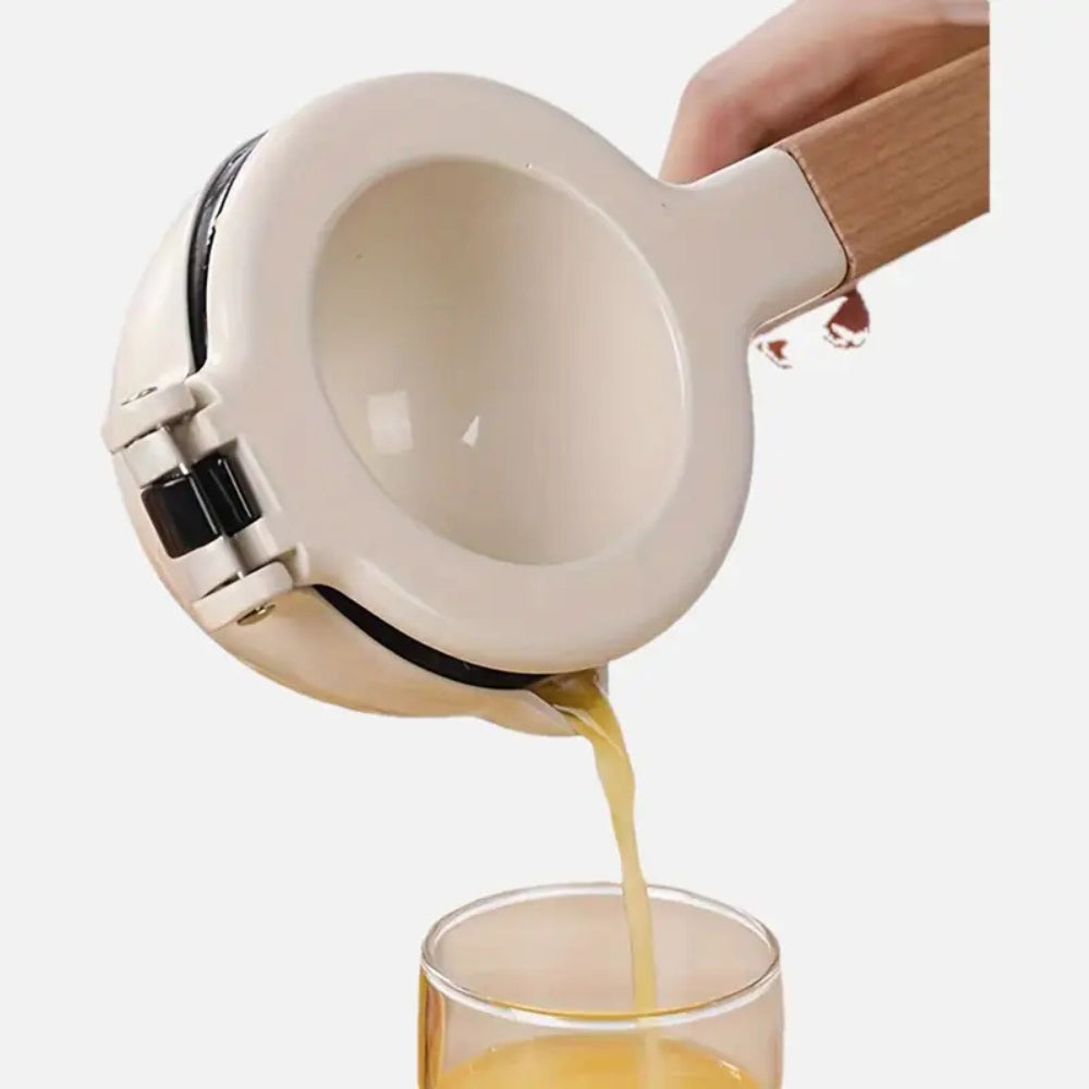Stainless Steel Manual Citrus Squeezer with Wooden Handle