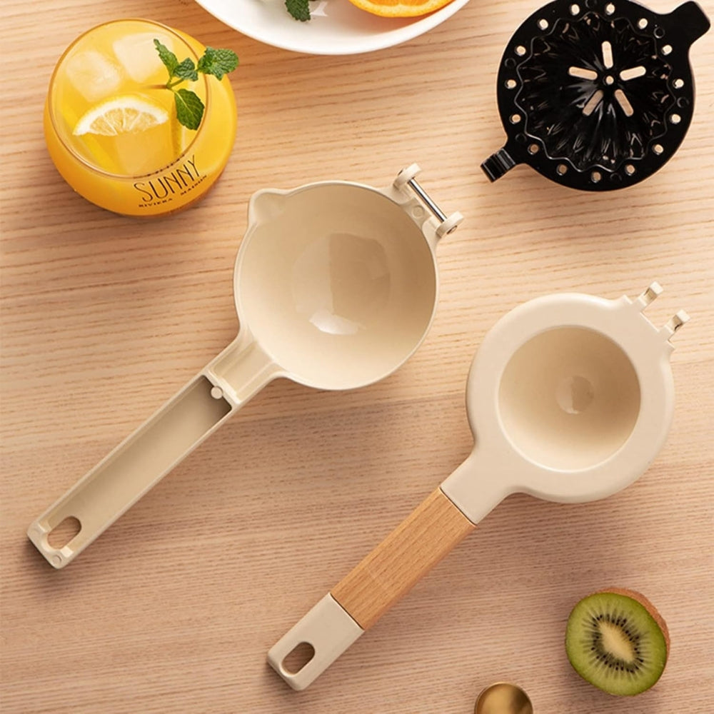 Stainless Steel Manual Citrus Squeezer with Wooden Handle
