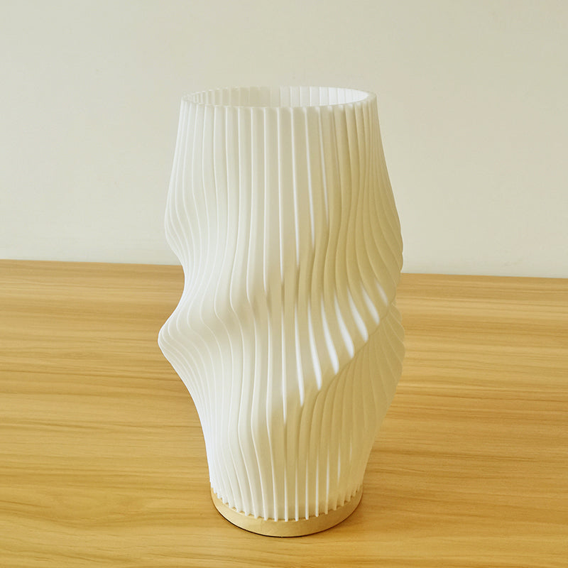 Elegant Pleated Table Lamp in French Cream