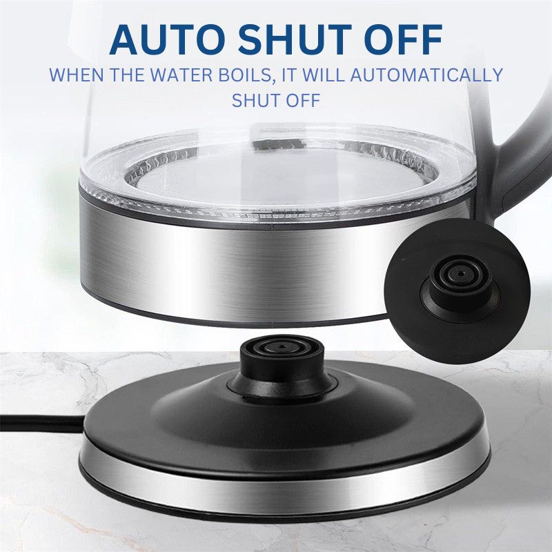 1.8L Cordless Electric Glass Kettle with LED Illumination