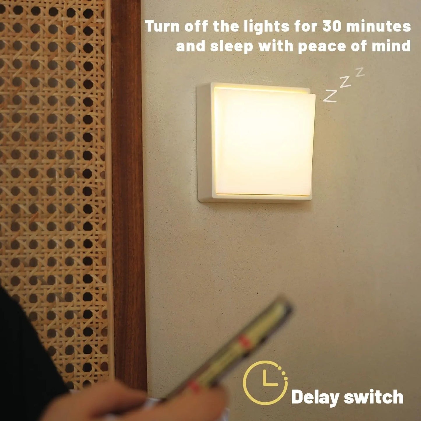 Rechargeable Wireless Dimmable Night Light with Magnetic Mount and Timer