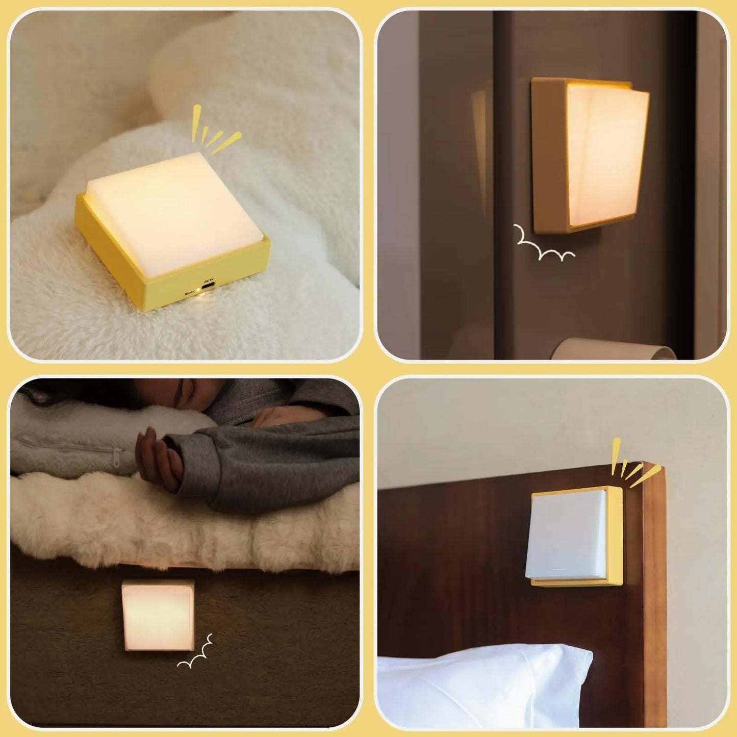 Rechargeable Wireless Dimmable Night Light with Magnetic Mount and Timer