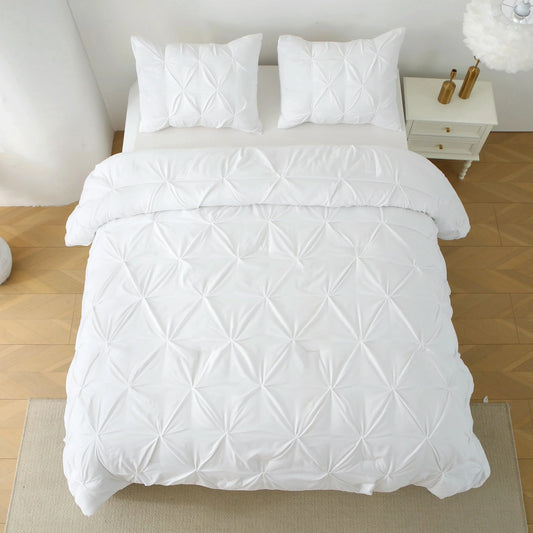 Luxurious 100% Cotton Jacquard Duvet Cover Set with Pillowcases