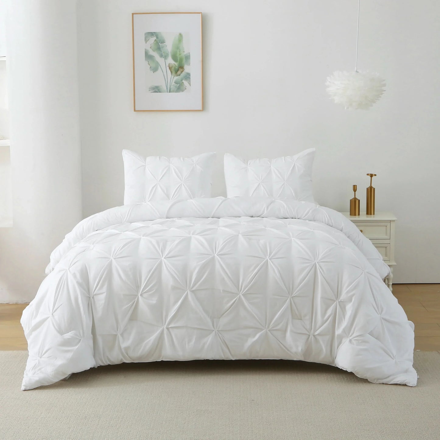 Luxurious 100% Cotton Jacquard Duvet Cover Set with Pillowcases
