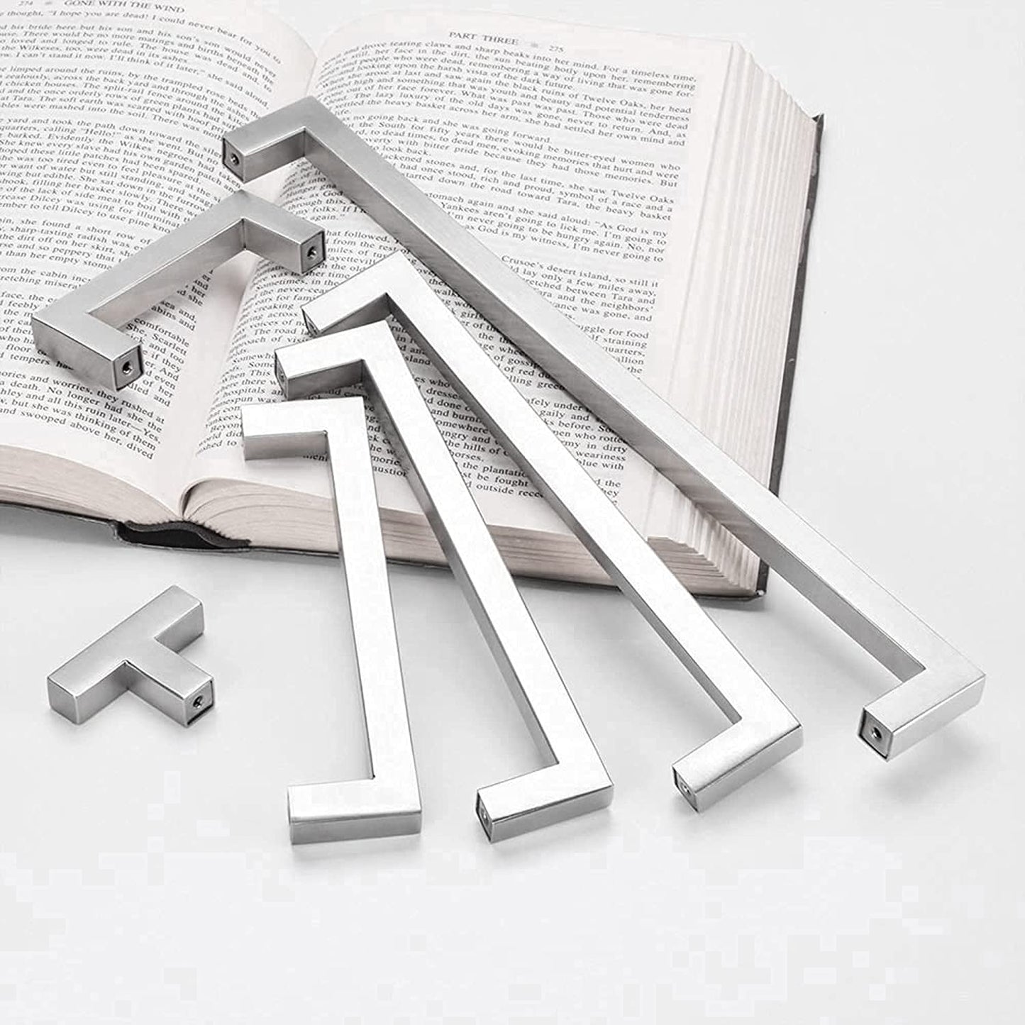 Brushed Nickel Stainless Steel Cabinet Pulls - Square Design