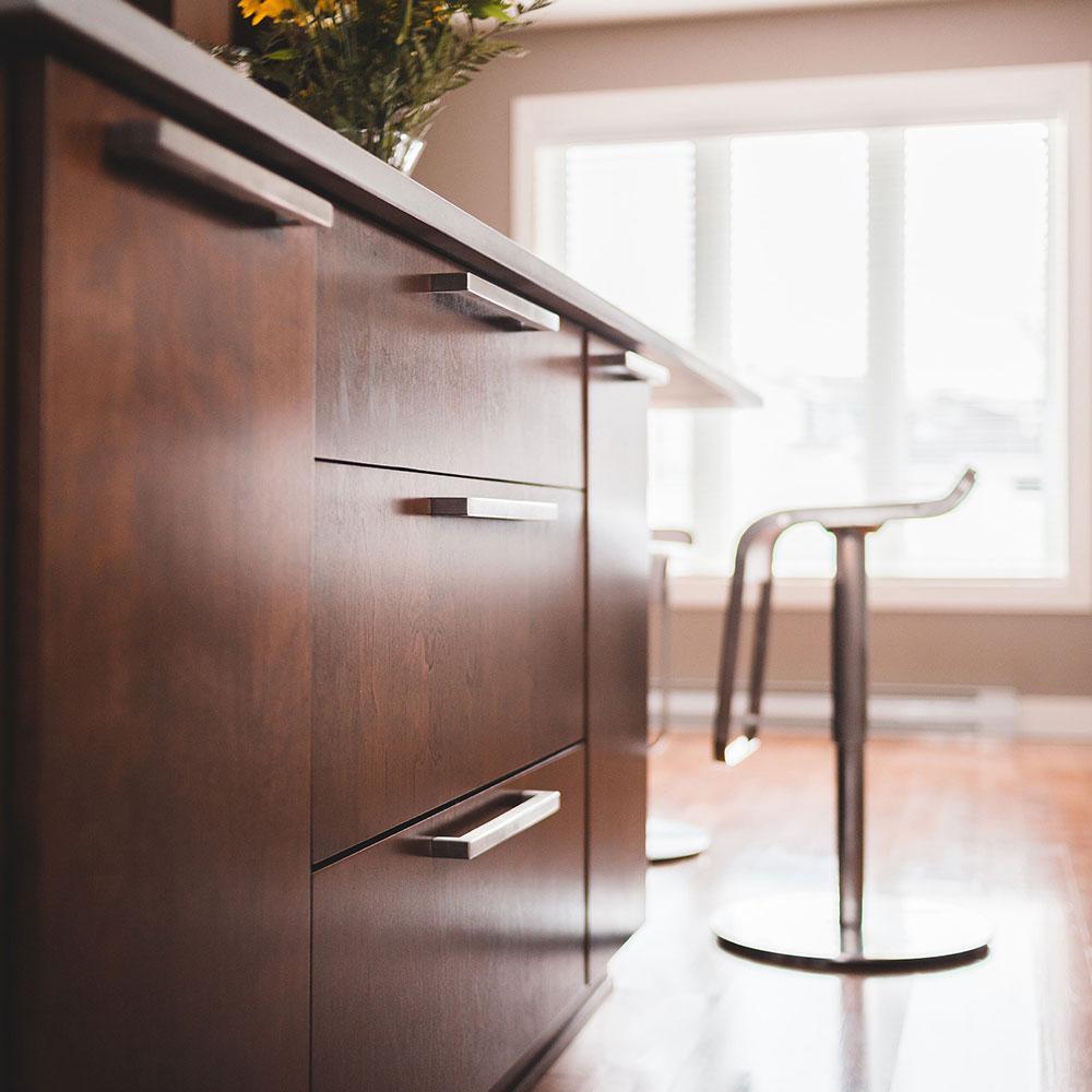 Brushed Nickel Stainless Steel Cabinet Pulls - Square Design