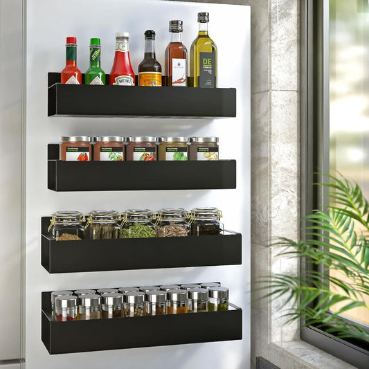 Magnetic Carbon Steel Refrigerator Spice Organizer Shelf