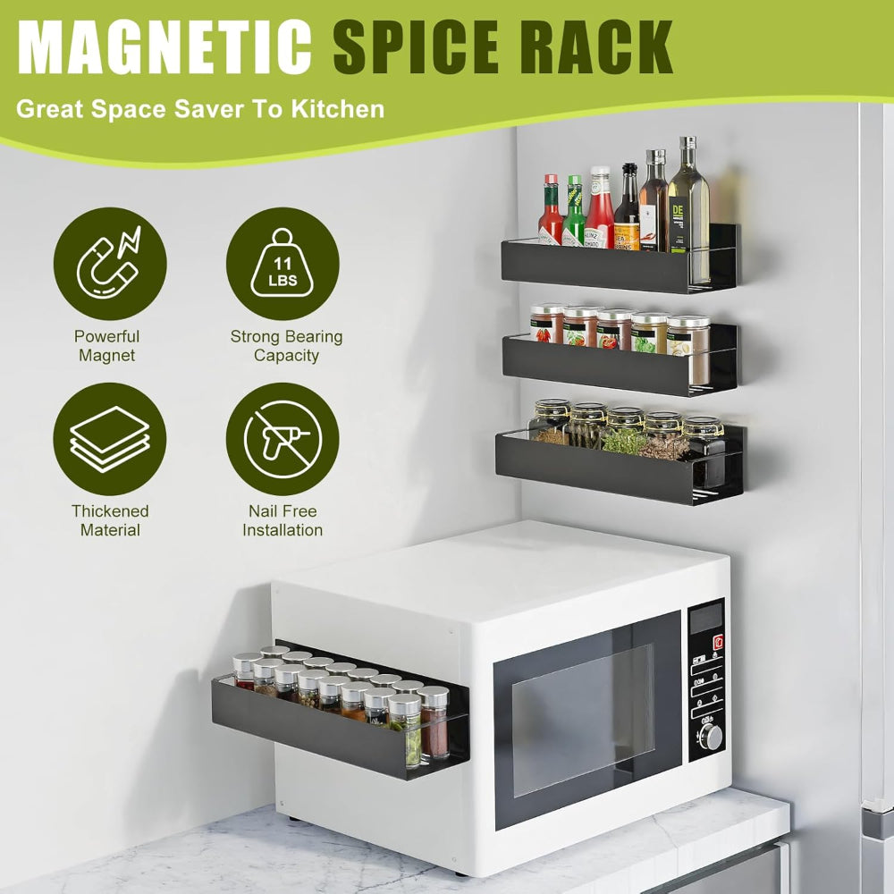 Magnetic Carbon Steel Refrigerator Spice Organizer Shelf