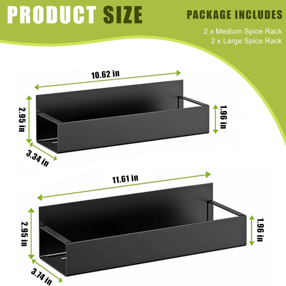 Magnetic Carbon Steel Refrigerator Spice Organizer Shelf