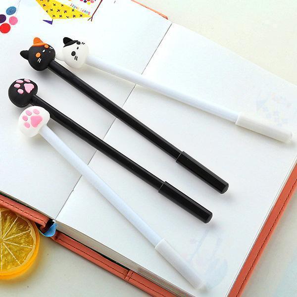 Kitten Head and Paw Gel Ink Pens