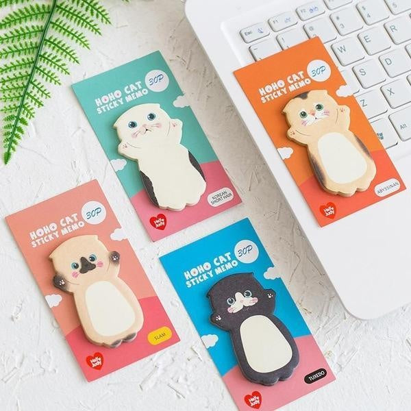 Kitty Sticky Note Memo Pad - 8 Cat Designs
