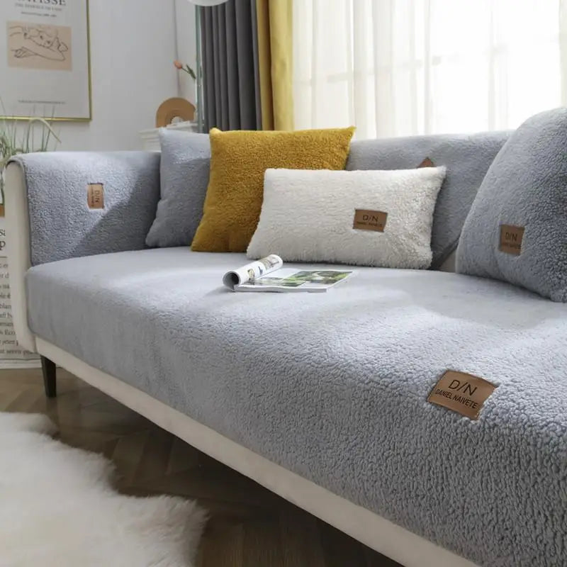 Waterproof Sherpa Fleece Non-Slip Sofa Cover