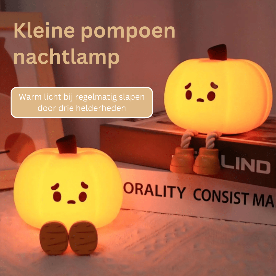 Pumpkin-Shaped Soothing Night Light with Adjustable Brightness