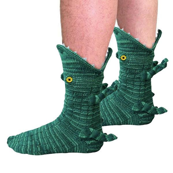 Crochet Crocodile Bite Slippers for Adults and Kids