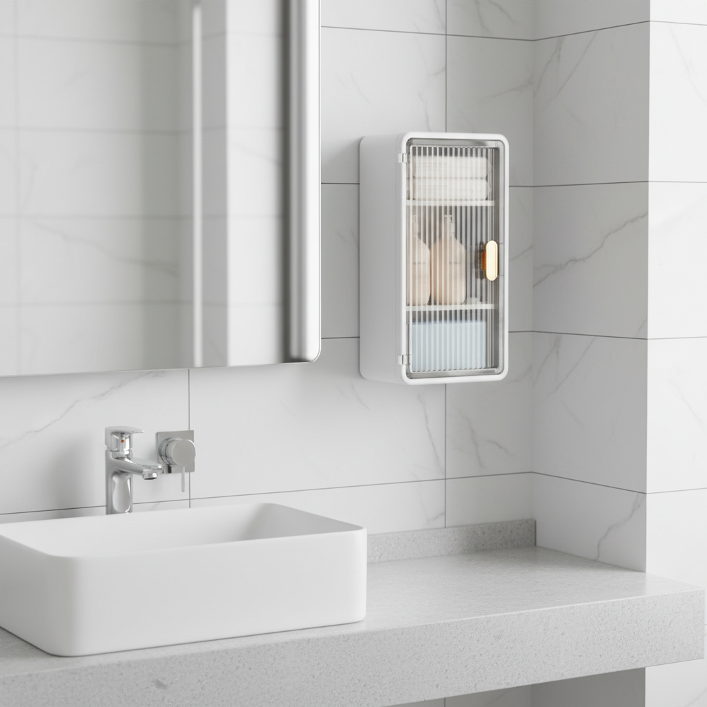 Waterproof Wall-Mounted Bathroom Organizer Box