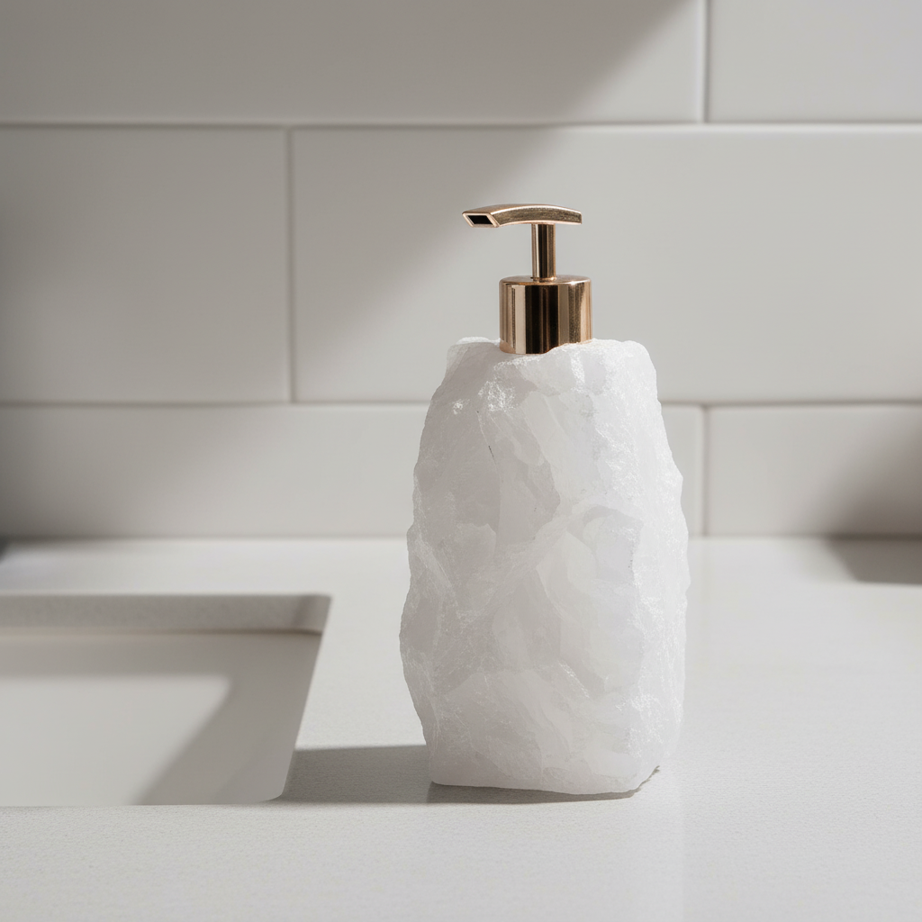 Compact Geometric Soap Dispenser with Gentle Pump