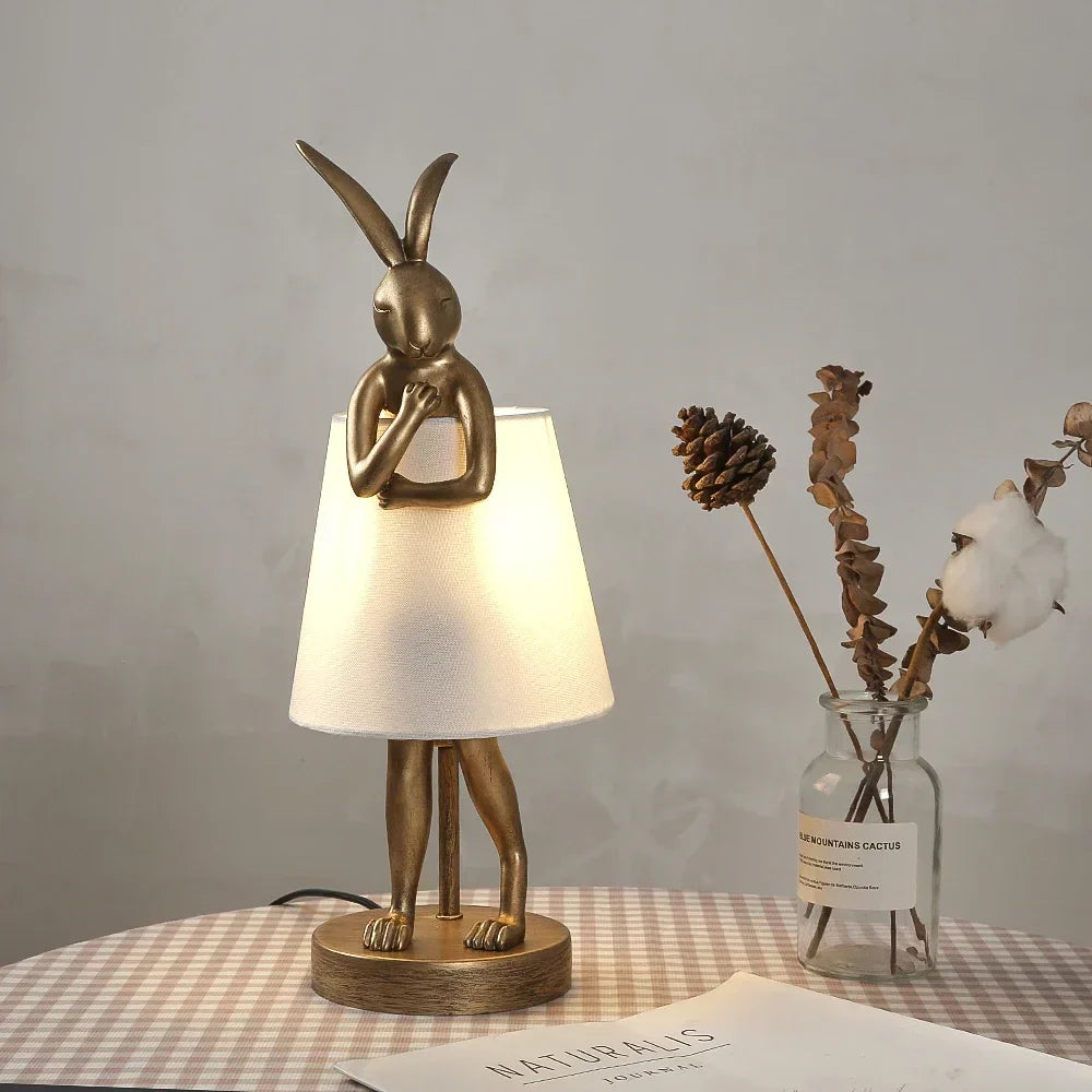 Dimmable Rabbit Table Lamp for Kids Room and Living Room
