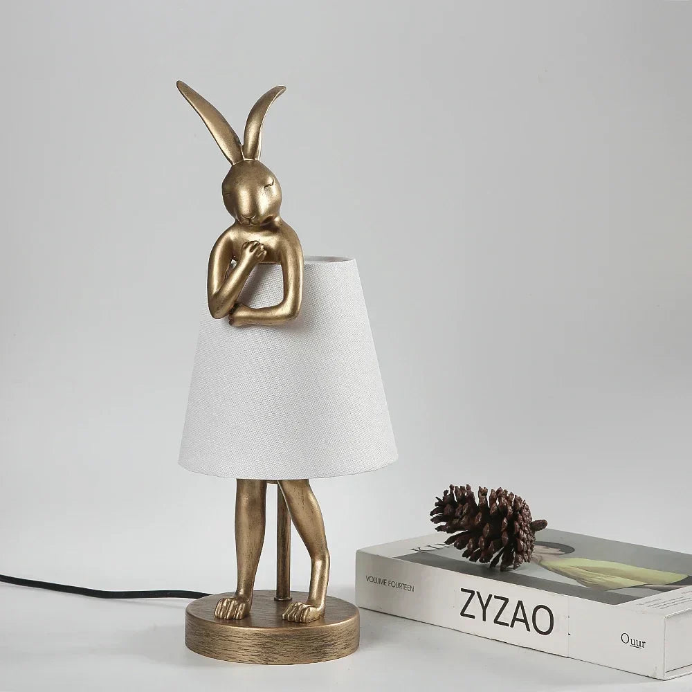 Dimmable Rabbit Table Lamp for Kids Room and Living Room