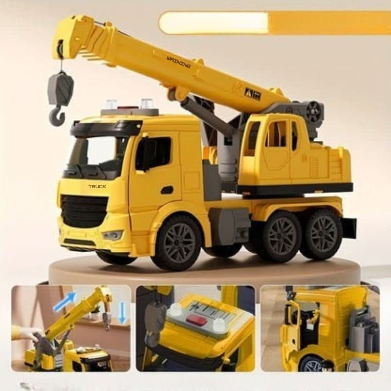 Crane Truck Toy with Light & Sound for Creative Construction Fun