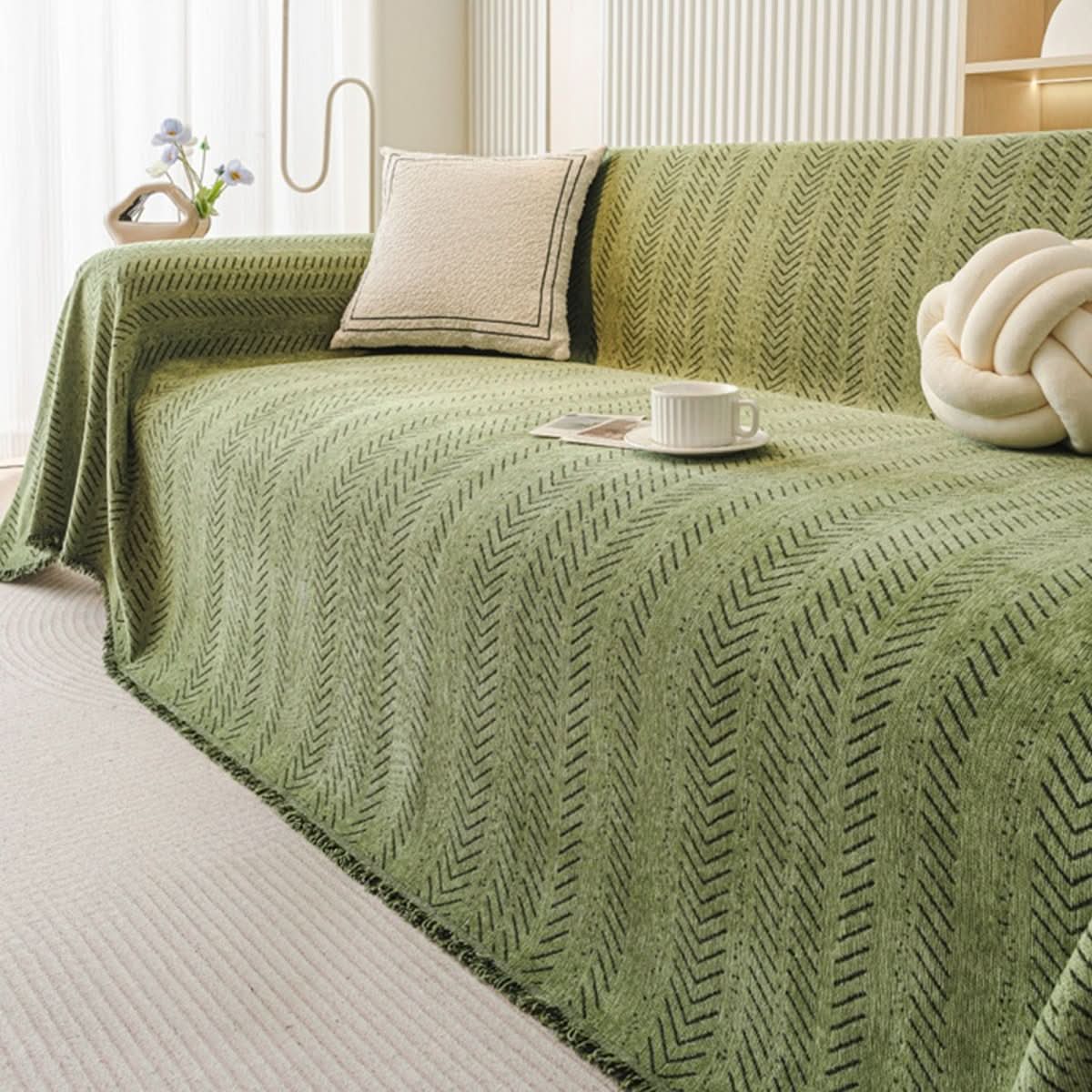 Scratch-Resistant Washable Chenille Sofa Cover for Pets