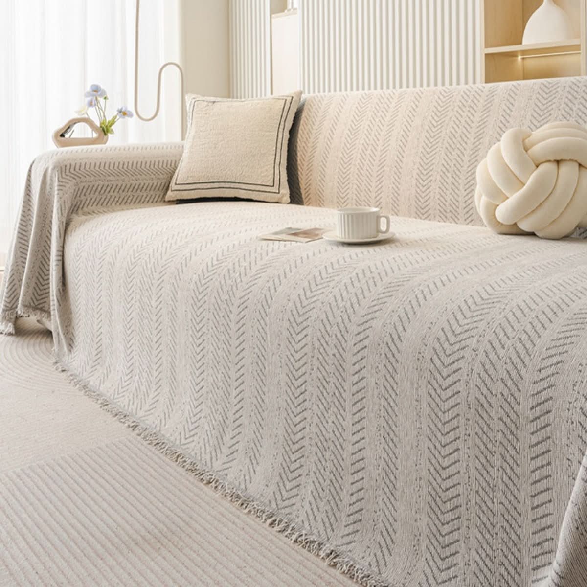 Scratch-Resistant Washable Chenille Sofa Cover for Pets