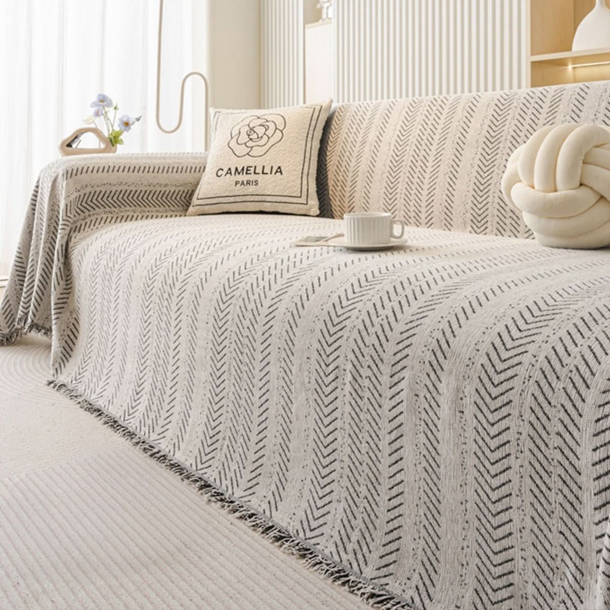 Scratch-Resistant Washable Chenille Sofa Cover for Pets
