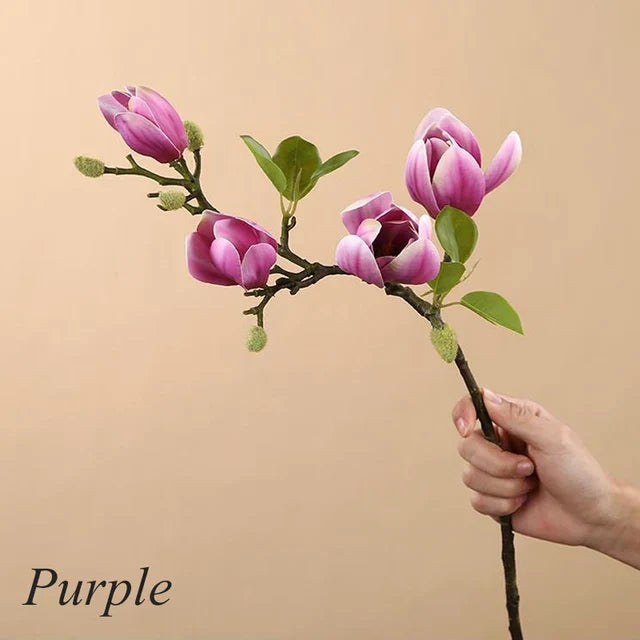 Lifelike Artificial Magnolia Branches for Home Decor