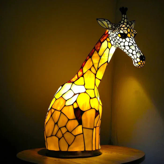 Artistic Stained Glass Animal Table Lamp