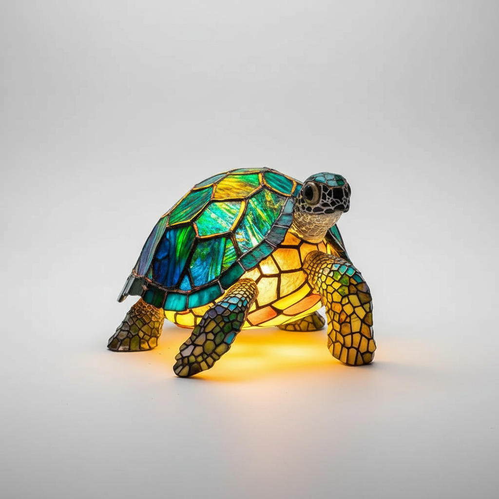 Artistic Stained Glass Animal Table Lamp