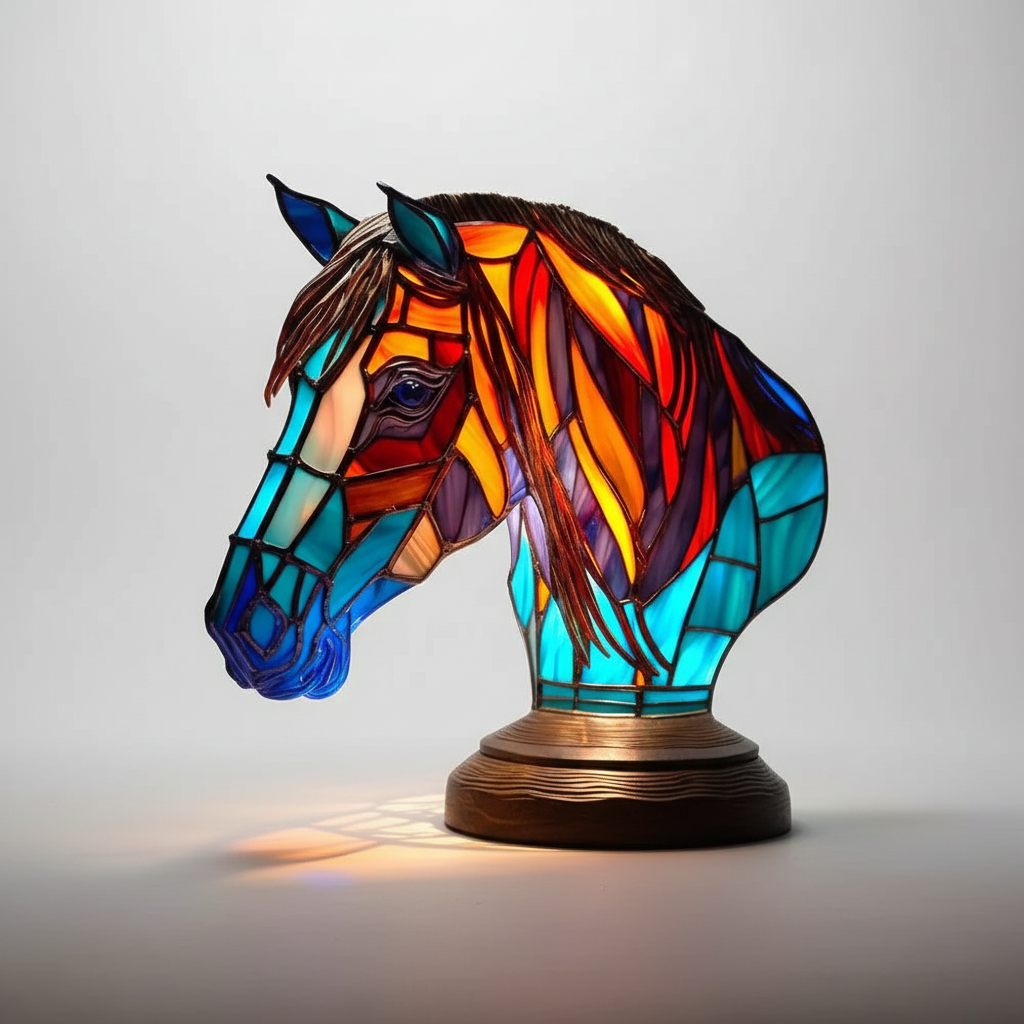 Artistic Stained Glass Animal Table Lamp