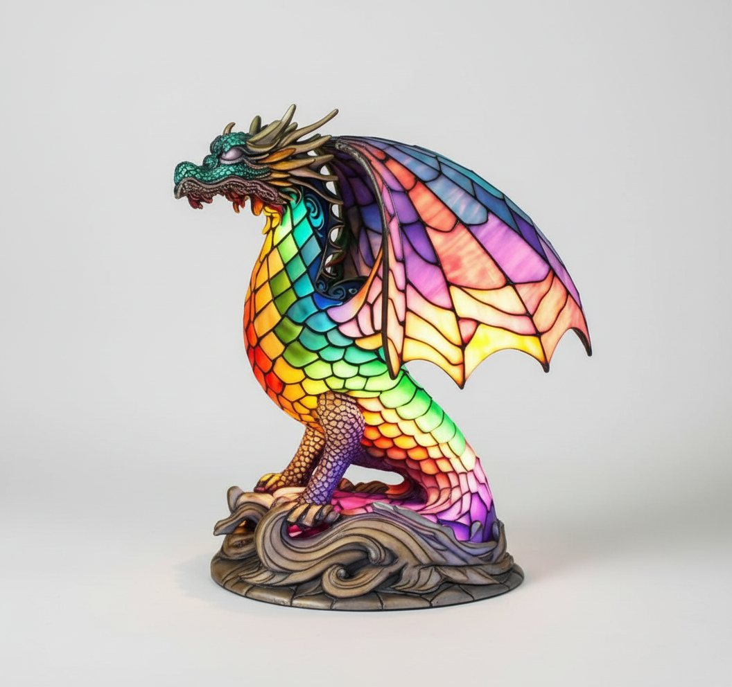 Artistic Stained Glass Animal Table Lamp