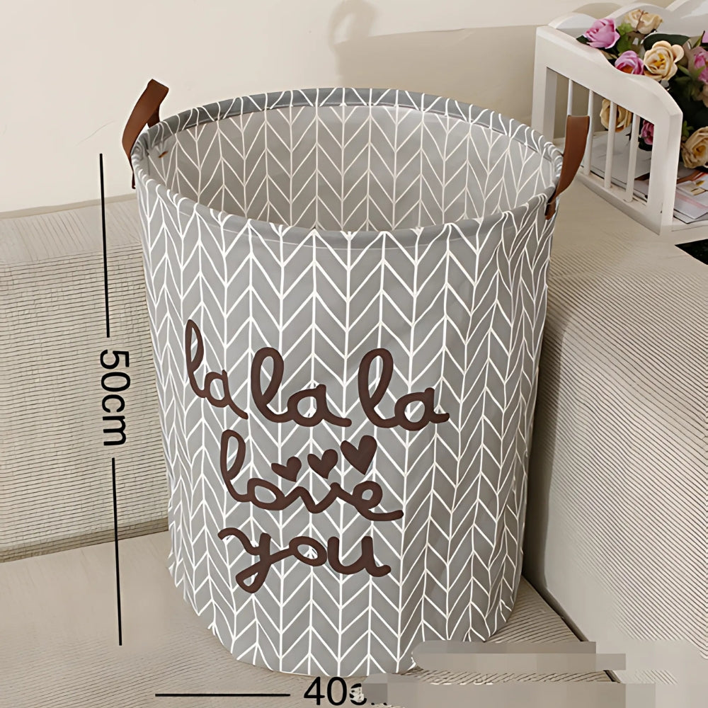 Foldable Polyester Laundry Basket with Handles