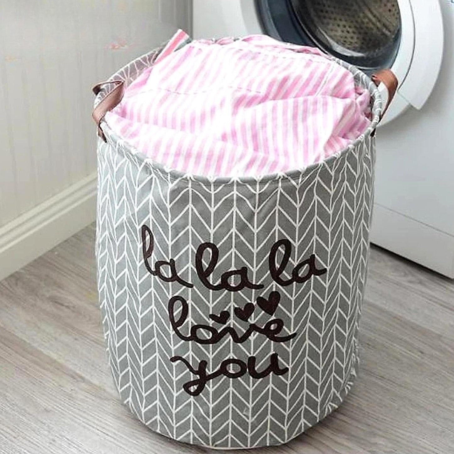 Foldable Polyester Laundry Basket with Handles