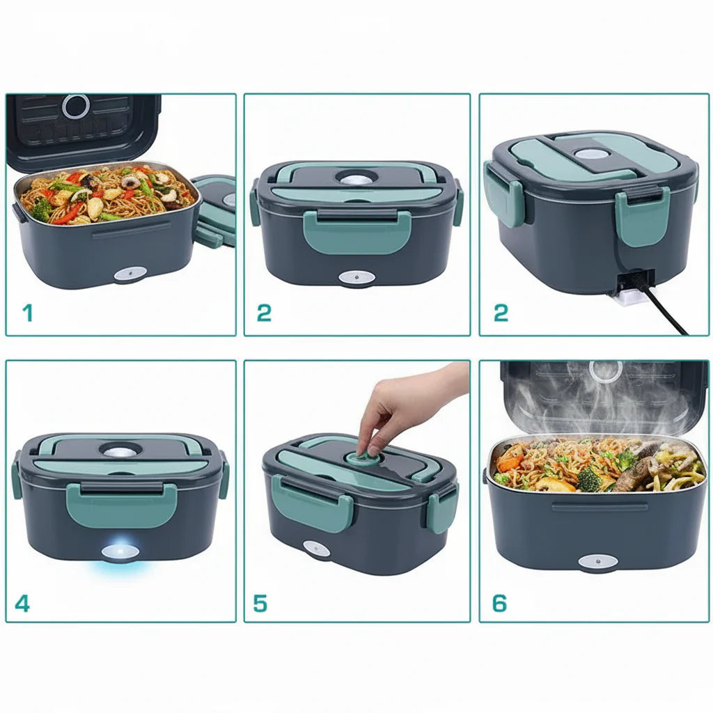 1.5L Portable Electric Lunch Box Food Warmer for Car and Home