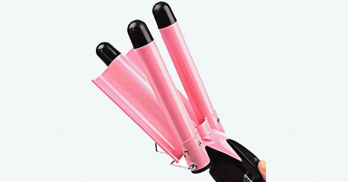 Triple Barrel LCD Curling Iron for Perfect Curls