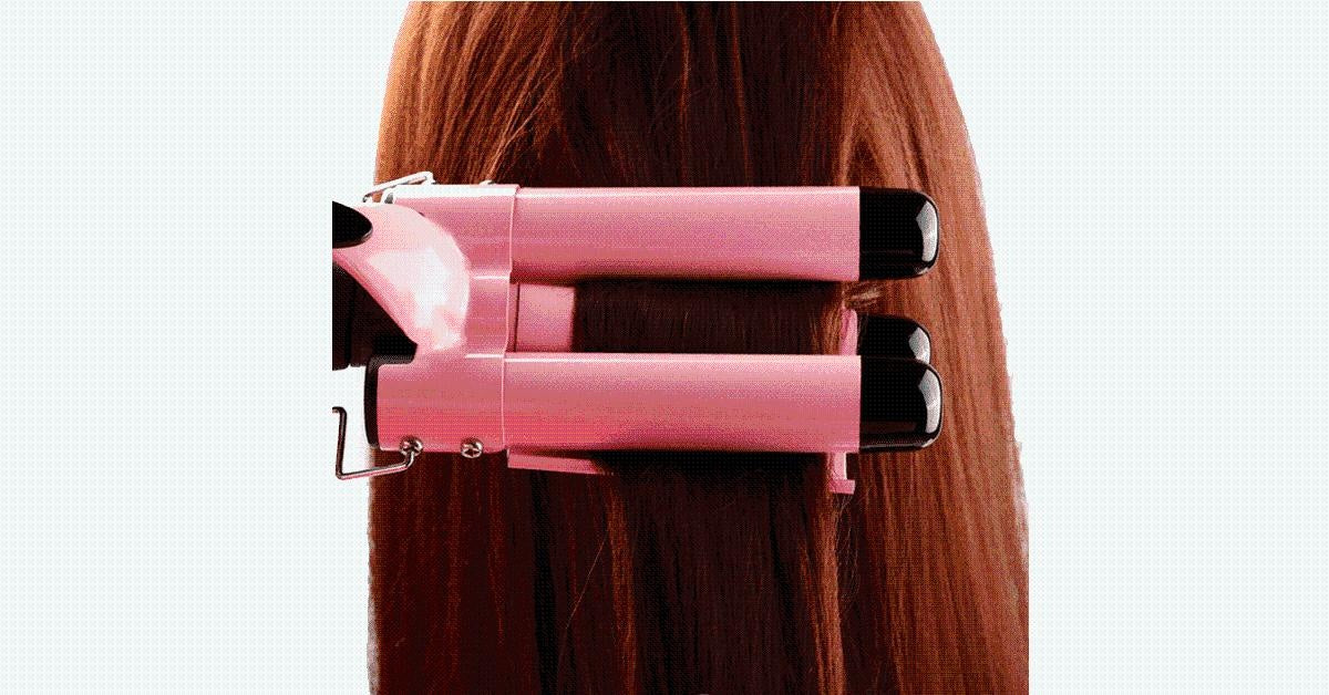 Triple Barrel LCD Curling Iron for Perfect Curls