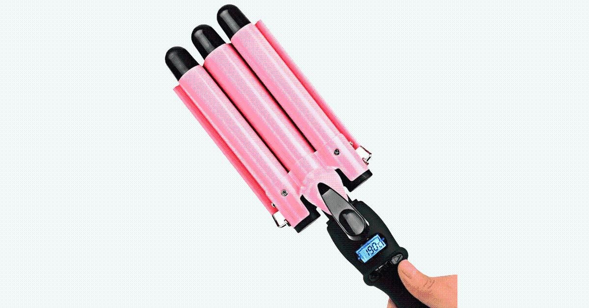 Triple Barrel LCD Curling Iron for Perfect Curls
