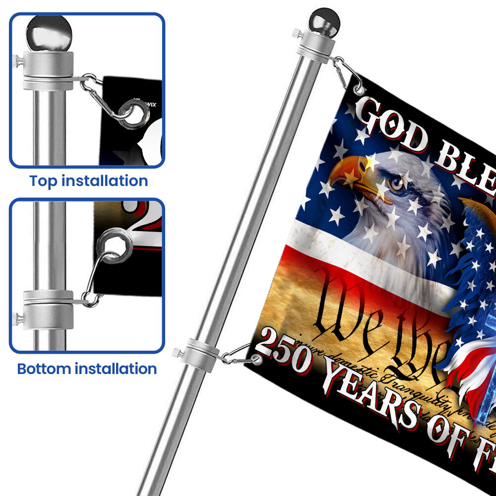 250 Years of Freedom God Bless America Grommet Flag