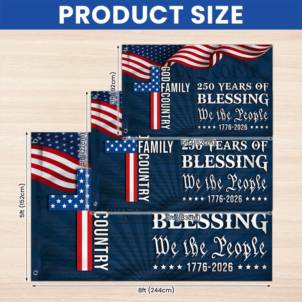 American Grommet Flag 250th Anniversary Canvas 3x5 ft