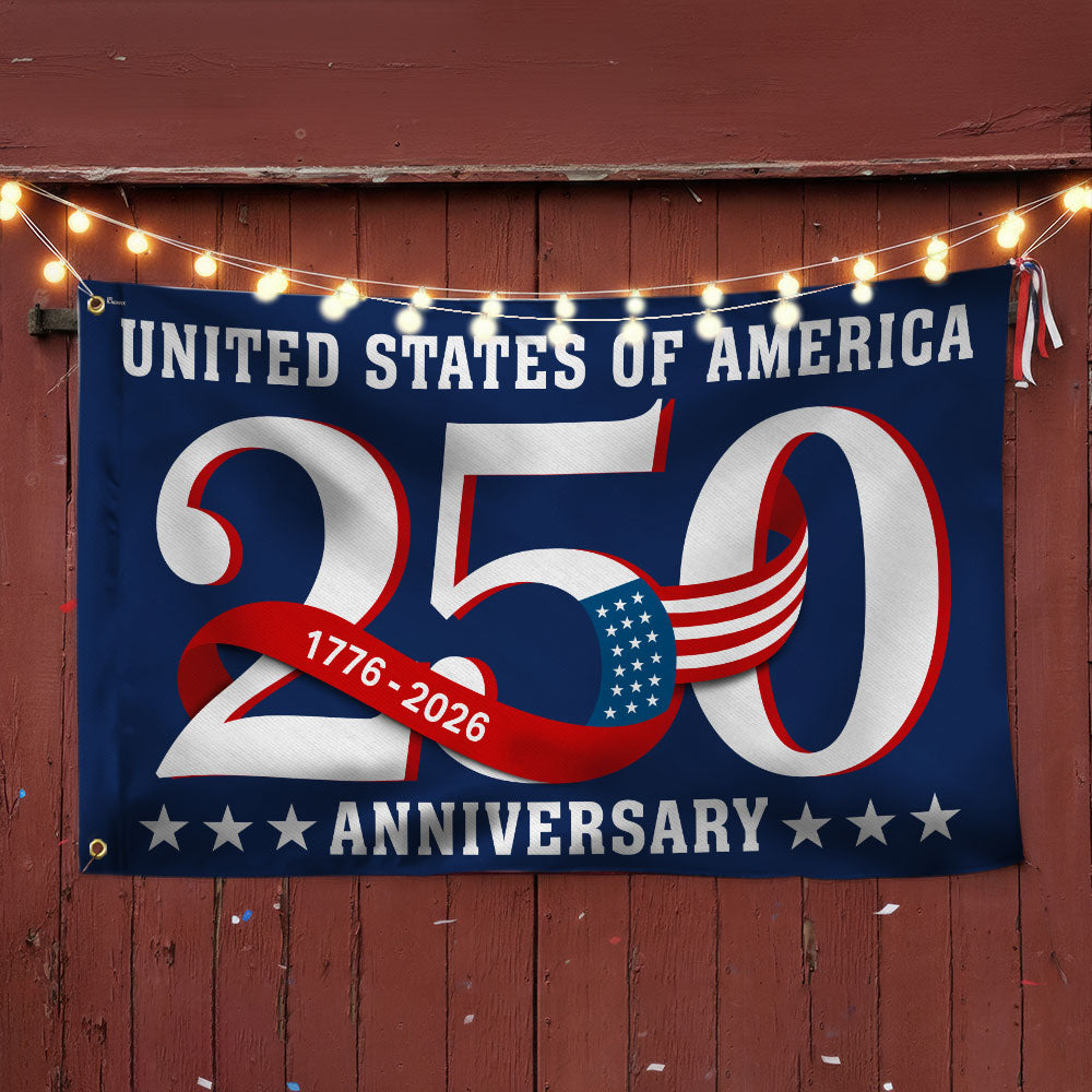 250th Anniversary Patriotic Grommet Flag - Canvas, Double-Sided, 3 Sizes