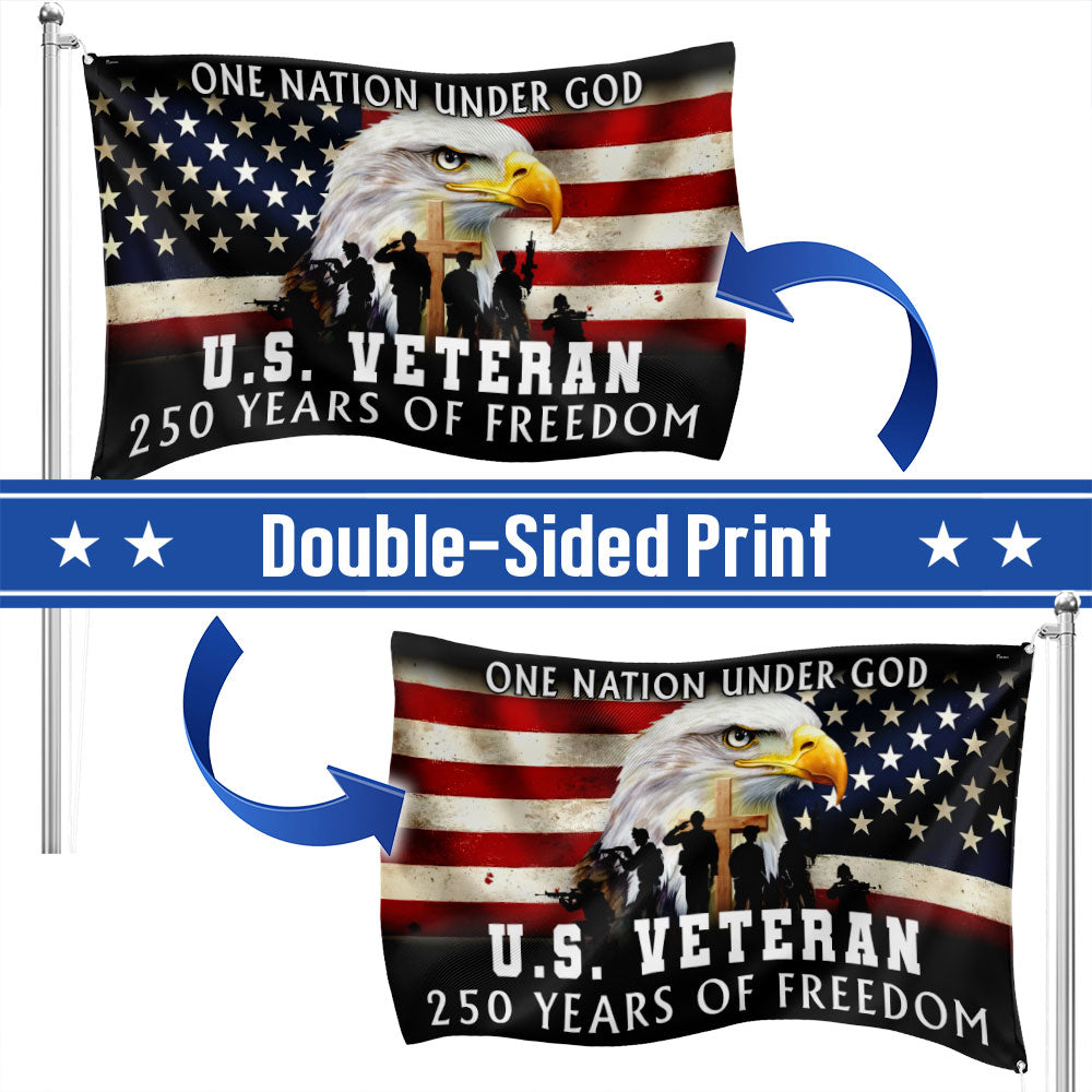 250th Anniversary US Flag with Grommets, Semiquincentennial 1776-2026, Double-Sided Canvas
