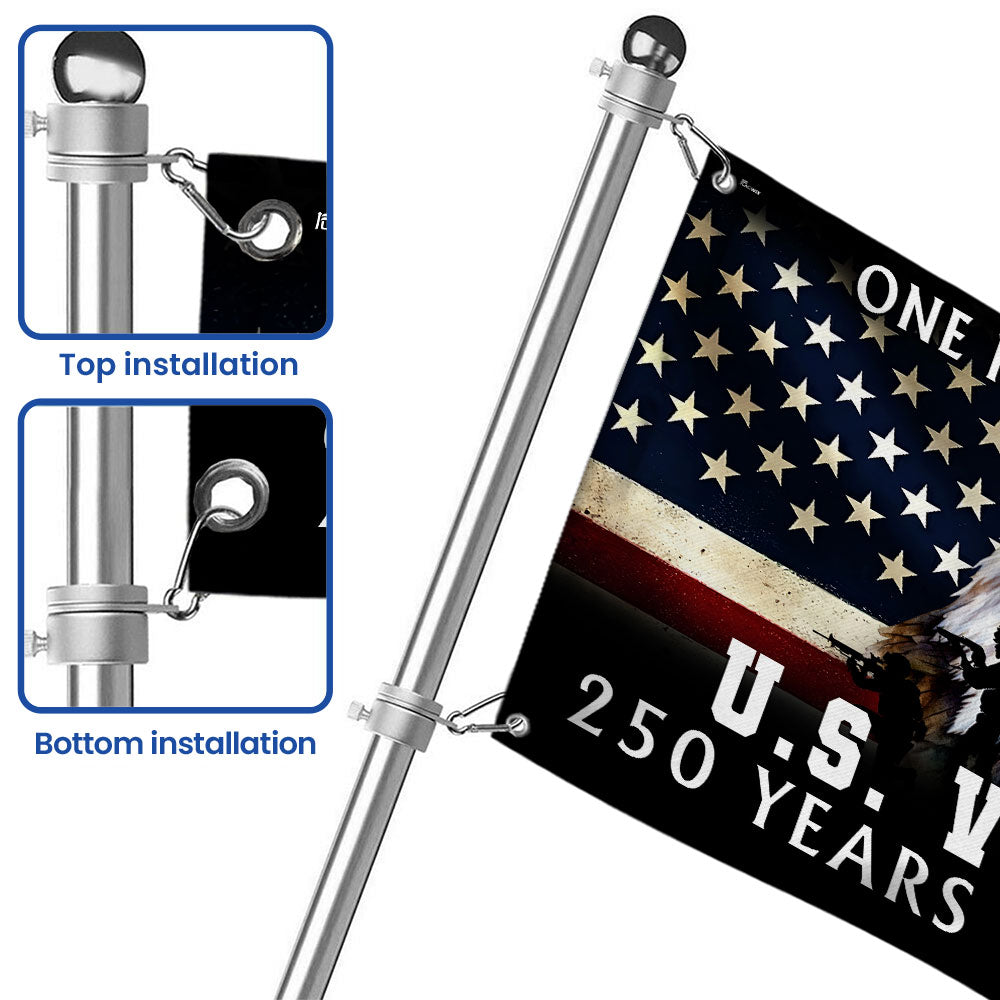 250th Anniversary US Flag with Grommets, Semiquincentennial 1776-2026, Double-Sided Canvas