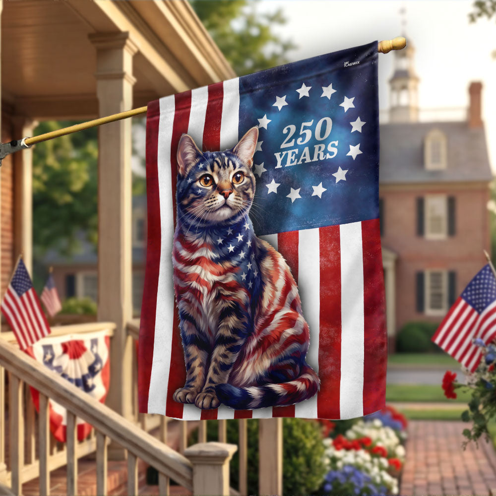 Betsy Ross Cat Lover Patriotic Flag - Double-Sided Canvas Decor