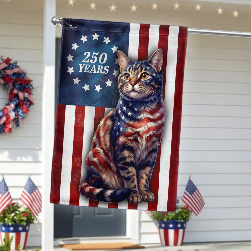 Betsy Ross Cat Lover Patriotic Flag - Double-Sided Canvas Decor